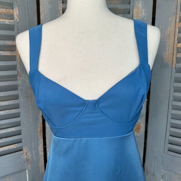 Free People Gia Bustier Slip Maxi Dress Coastal Blue Sz 4 - Picture 4 of 16